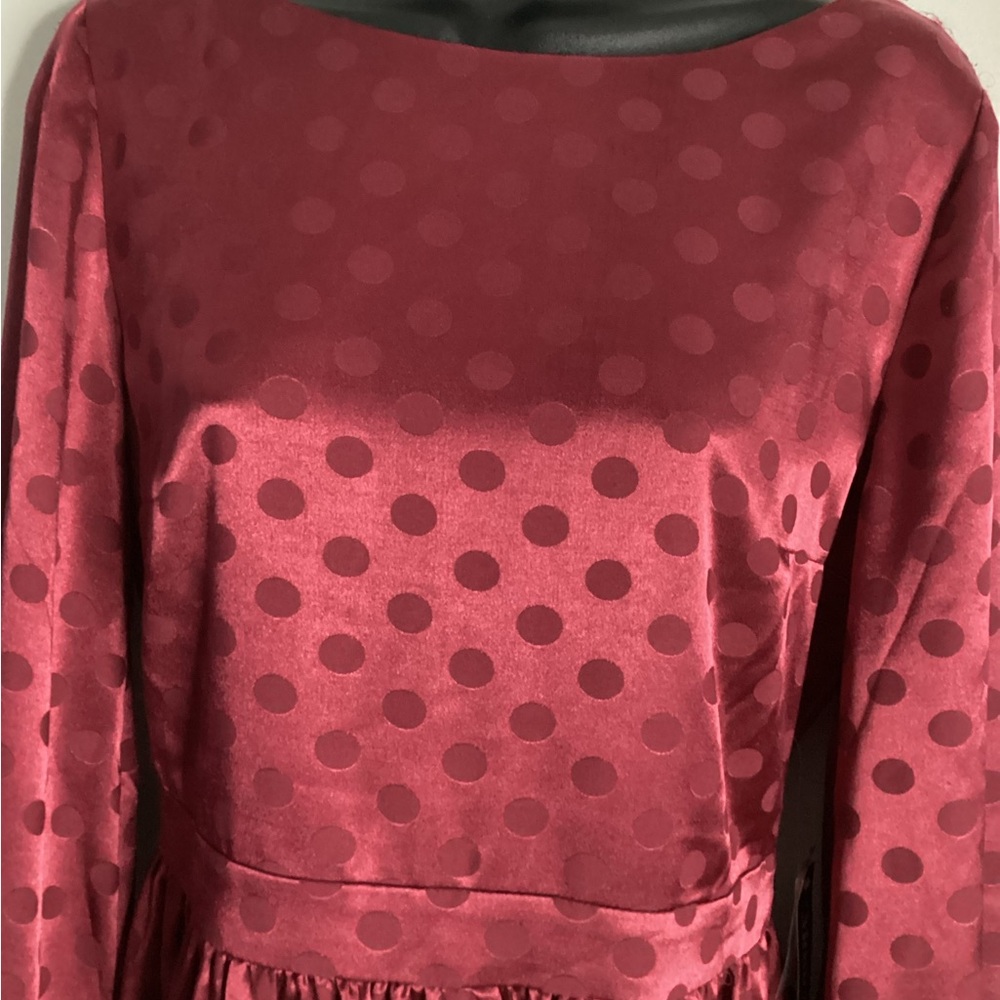 Modcloth Burgundy Dress S - Picture 3 of 10